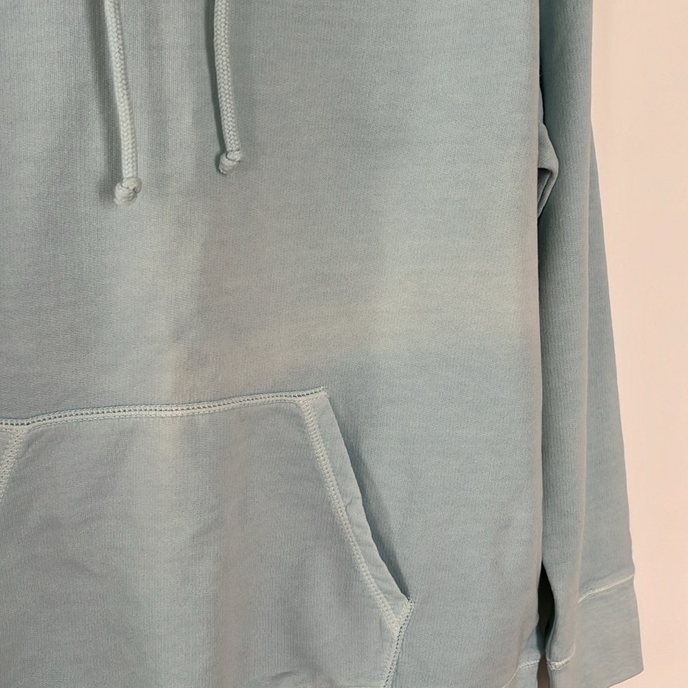 J. Crew Lightweight Garment Dyed Hoodie in Light Blue Turquoise Size L - Picture 7 of 11